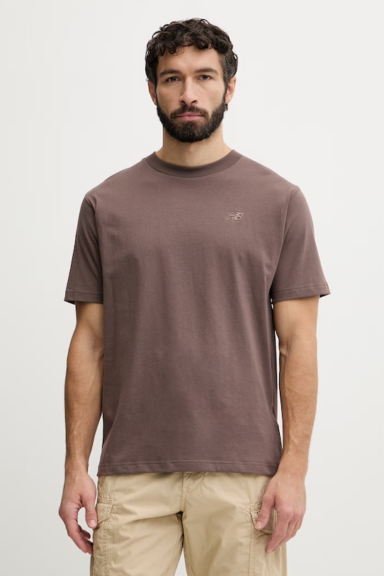 New Balance μπλουζάκι Ανδρικό βαμβακερό καφέ MT41533ABP