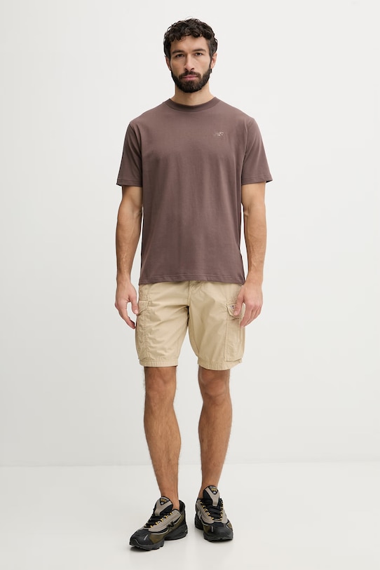 New Balance μπλουζάκι Ανδρικό βαμβακερό MT41533ABP καφέ SS26