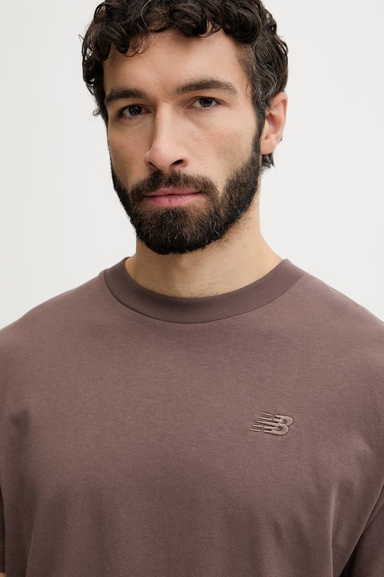 New Balance μπλουζάκι Ανδρικό βαμβακερό καφέ MT41533ABP