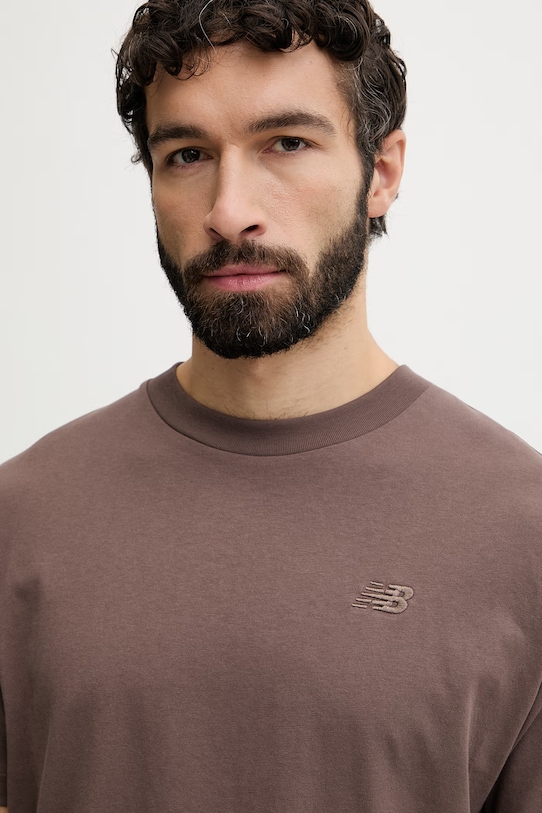 New Balance μπλουζάκι Ανδρικό βαμβακερό καφέ MT41533ABP