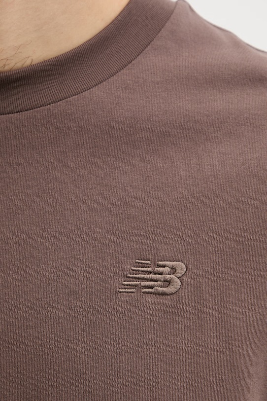 New Balance μπλουζάκι Ανδρικό βαμβακερό MT41533ABP καφέ