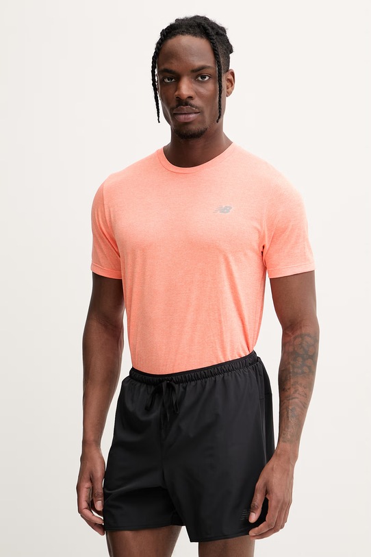 New Balance t-shirt treningowy męski pomarańczowy MT41253AAE