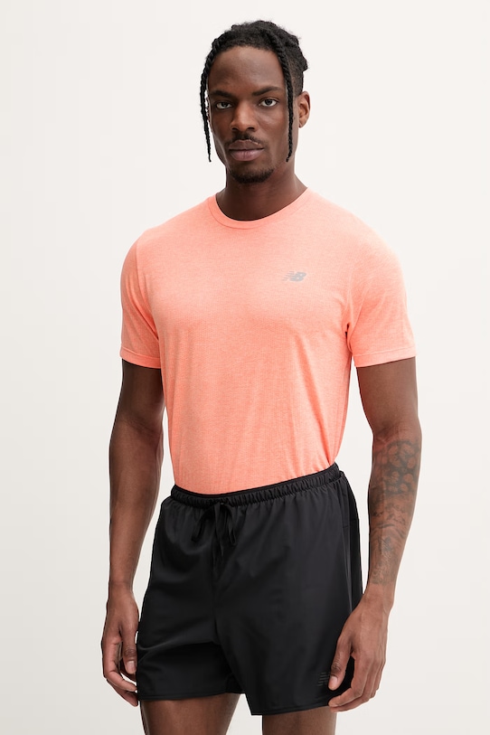 New Balance t-shirt treningowy męski pomarańczowy MT41253AAE