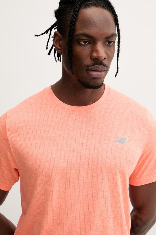 Odzież New Balance t-shirt treningowy męski MT41253AAE pomarańczowy