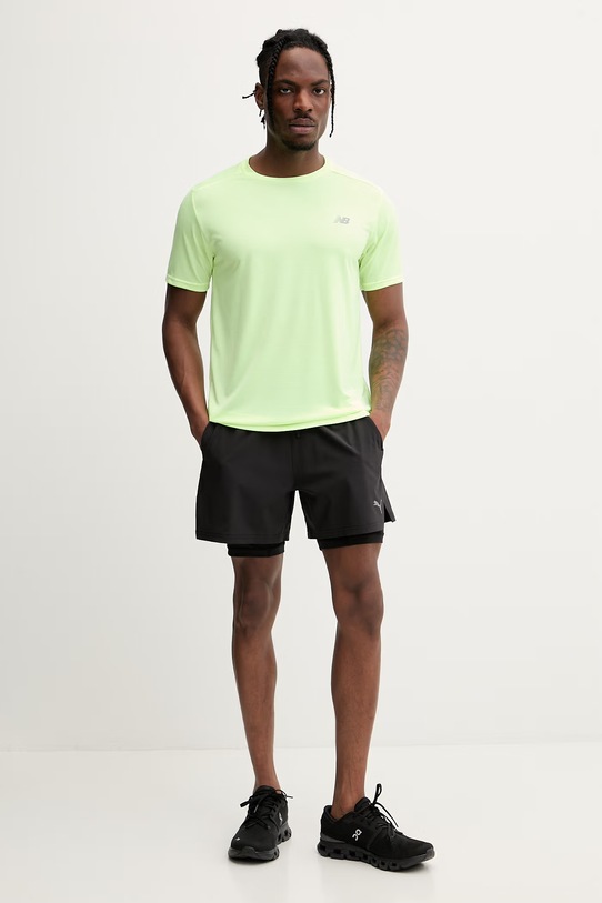 New Balance t-shirt treningowy męski MT41222AFG zielony SS26