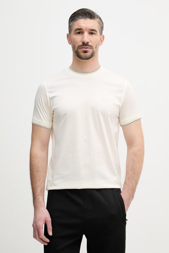 Karl Lagerfeld T-shirt męski bawełniany beżowy 562200.755003