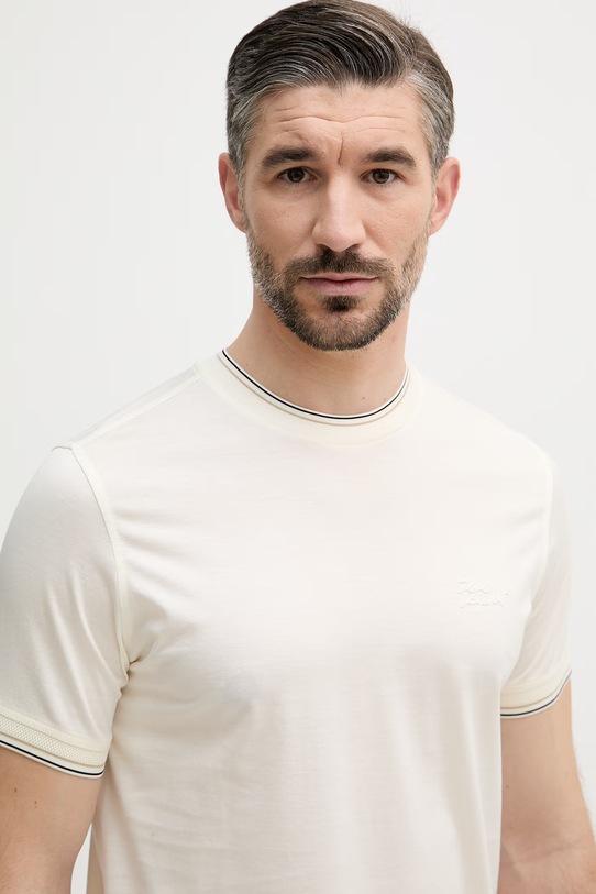 Karl Lagerfeld T-shirt męski bawełniany beżowy 562200.755003