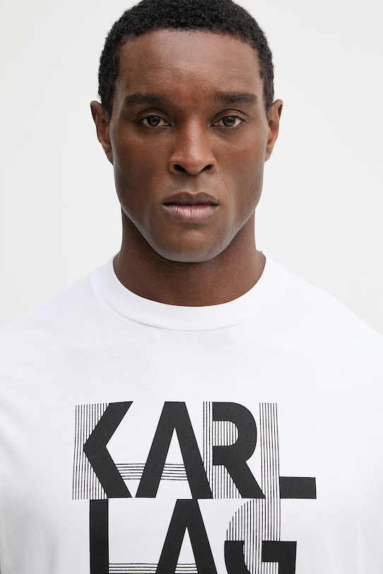 Bavlnené tričko Karl Lagerfeld biela 562225.755130