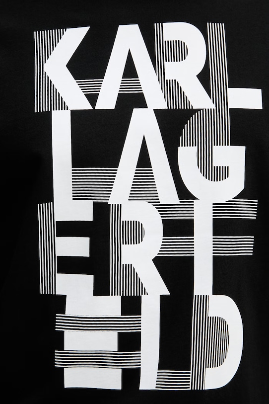 Bavlnené tričko Karl Lagerfeld 562225.755130 čierna
