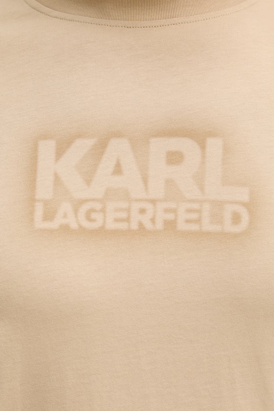 Памучна тениска Karl Lagerfeld 562242.755060 бежов