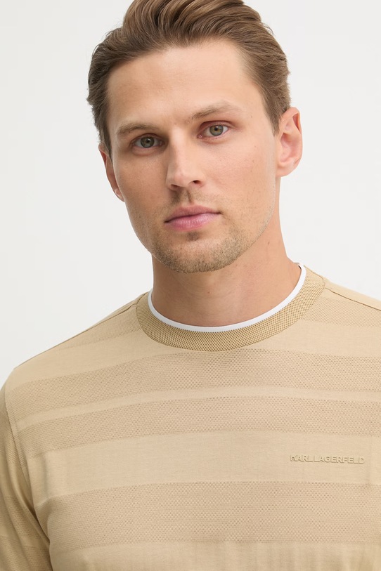 Karl Lagerfeld t-shirt bawełniany beżowy 562201.755004
