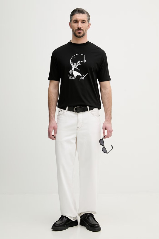 Karl Lagerfeld t-shirt męski bawełniany 562224.755146 czarny SS26