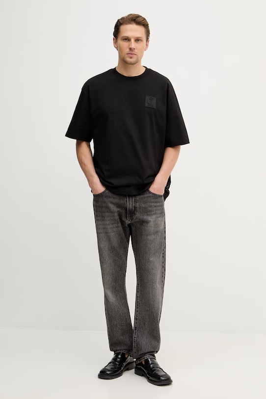 Just Cavalli t-shirt bawełniany 80OAHT05.CJ518 czarny SS26