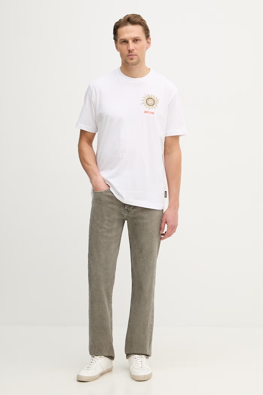 Just Cavalli t-shirt bawełniany 80OAHT20.CJ500 biały SS26