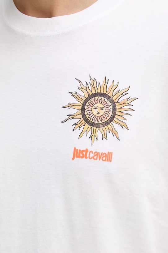 Just Cavalli t-shirt bawełniany 80OAHT20.CJ500 biały