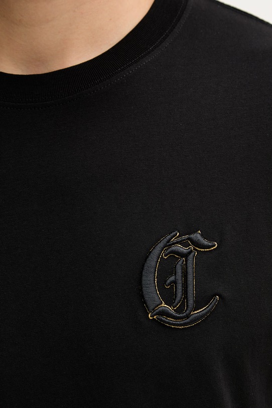 Just Cavalli t-shirt bawełniany 80OAHT07.CJ500 czarny