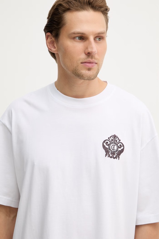 Just Cavalli t-shirt bawełniany biały 80OAHE15.CJ110