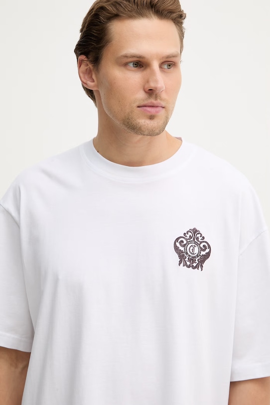 Just Cavalli t-shirt bawełniany biały 80OAHE15.CJ110