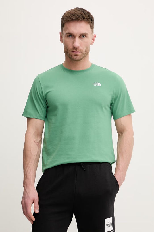 The North Face t-shirt Simple Dome bawełna zielony NF0A8CZ2G571