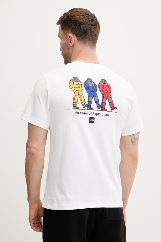 The North Face t-shirt bawełniany CELEBRATION nadruk biały NF0A8GARFN41