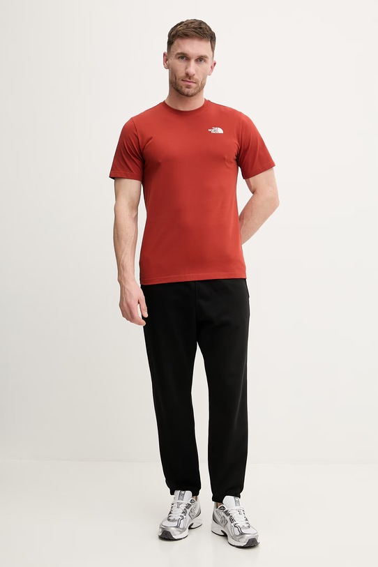The North Face t-shirt VERTICAL NF0A8GV1G6I1 pomarańczowy SS26