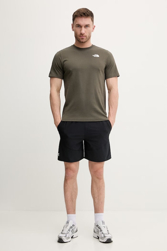 Bombažna kratka majica The North Face GRAPHIC NF0A8GUW21L1 zelena SS26