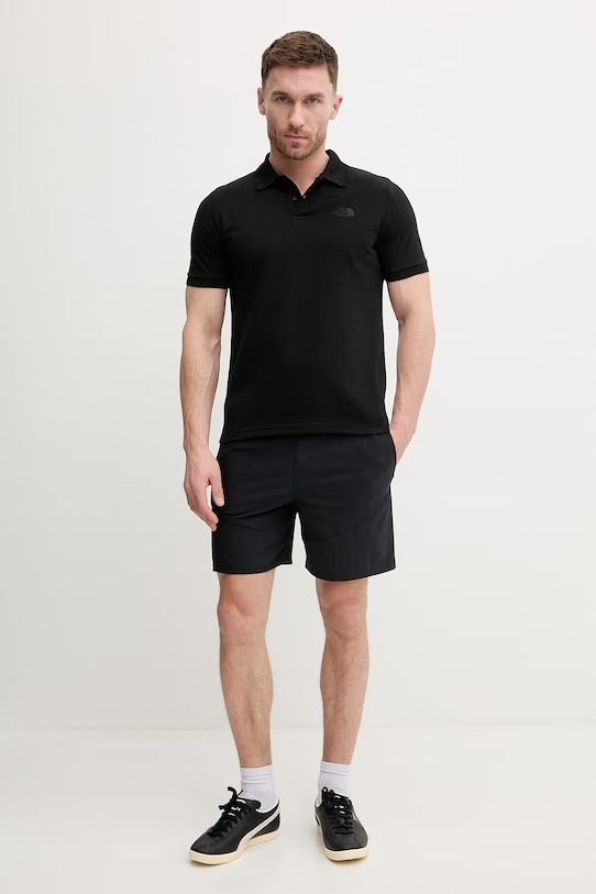 The North Face polo de bumbac REGULAR POLO NF0A8C1PJK31 negru SS26