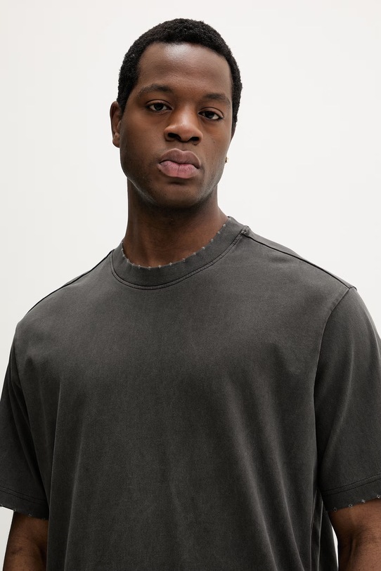 G-Star t-shirt męski bawełniany Back gr loose szary D28605.E401
