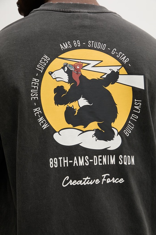 G-Star t-shirt męski bawełniany Back gr loose D28605.E401