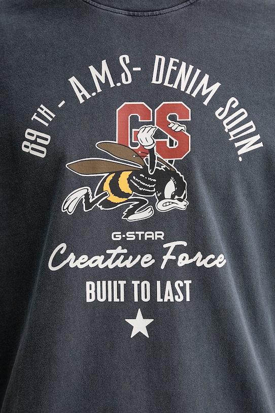Хлопковая футболка G-Star Front gr angry bee loose D29297.E401 тёмно-синий