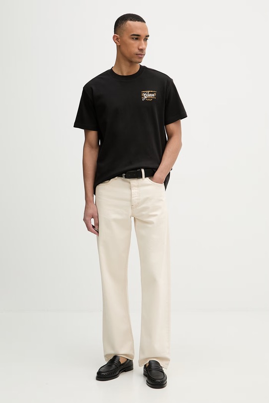 G-Star t-shirt męski bawełniany Script gr D28594.C812 czarny SS26