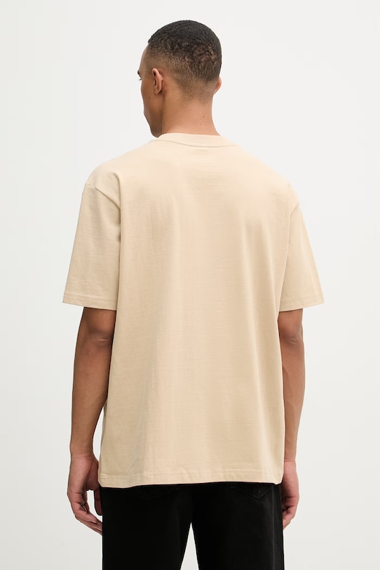 Odzież G-Star t-shirt męski bawełniany Relaxed base D28588.D593 beżowy