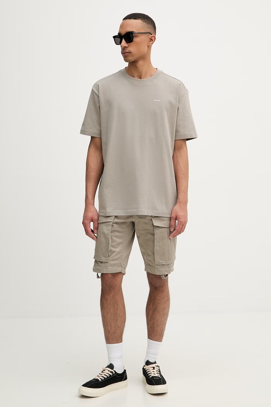 G-Star t-shirt męski bawełniany Relaxed base D28588.D593 szary SS26