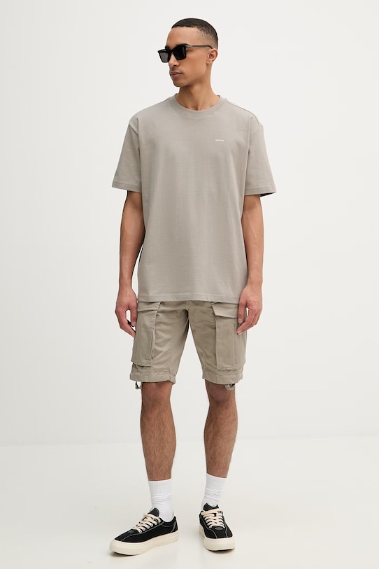 G-Star t-shirt męski bawełniany Relaxed base D28588.D593 szary SS26