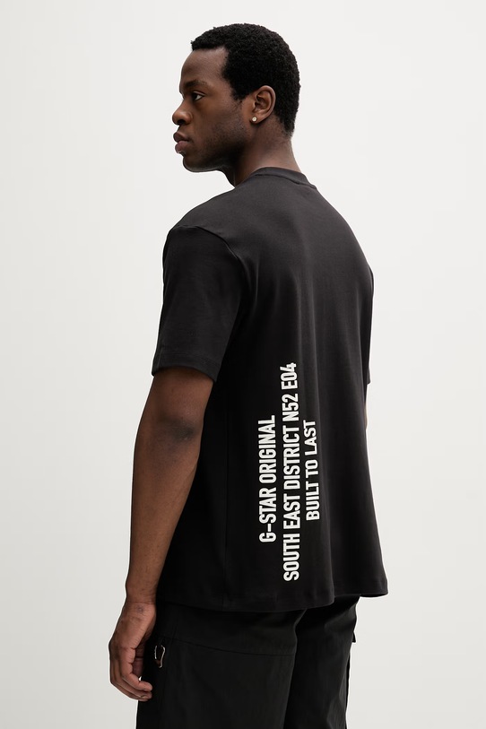 Odzież G-Star t-shirt męski bawełniany Stencil gr relaxed D28597.D976 czarny