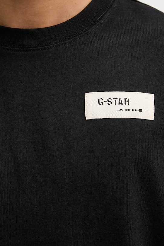 G-Star t-shirt męski bawełniany HB badge relaxed D28606.E385 czarny