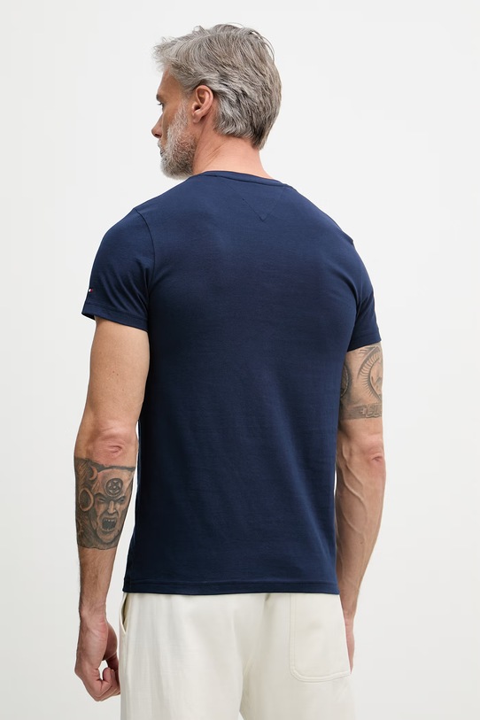 Ρούχα Tommy Hilfiger T-shirt Ανδρικό βαμβακερό MW0MW11797. σκούρο μπλε