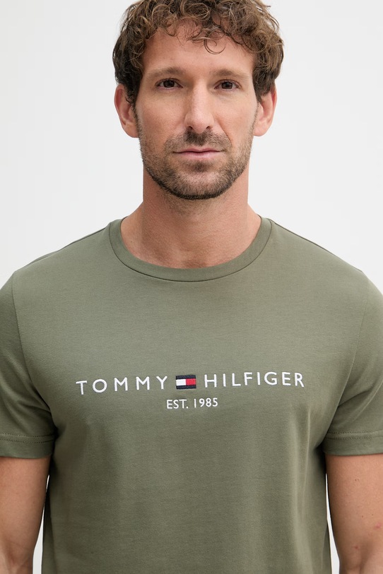 Tommy Hilfiger tricou pentru bărbați, din bumbac verde MW0MW11797.