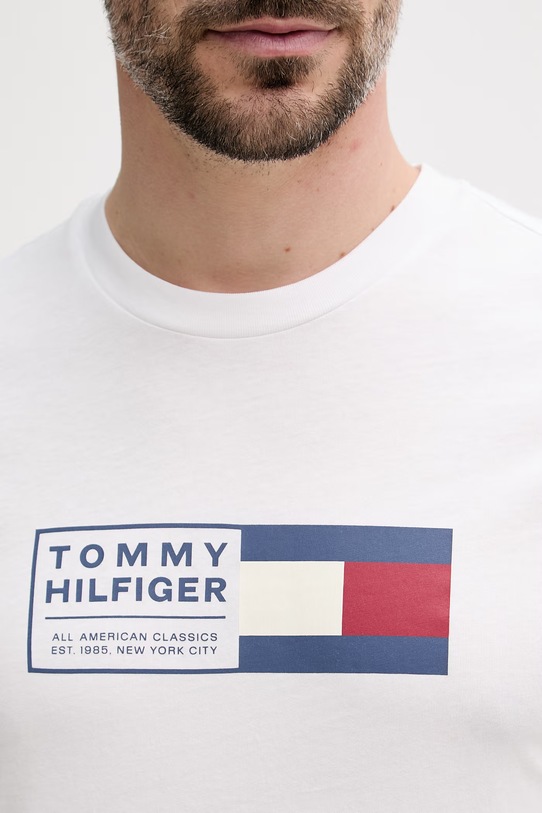 Tommy Hilfiger T-shirt da uomo in cotone MW0MW42366 bianco
