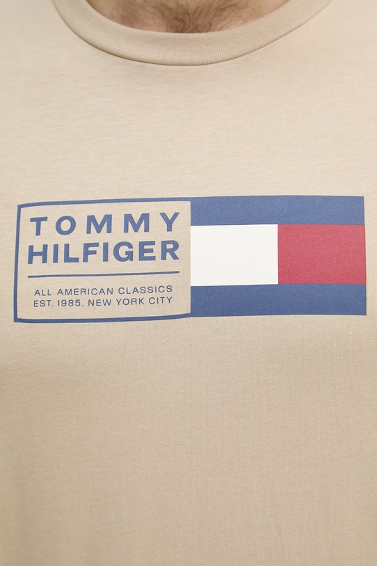 Tommy Hilfiger tricou pentru bărbați, din bumbac MW0MW42366 bej