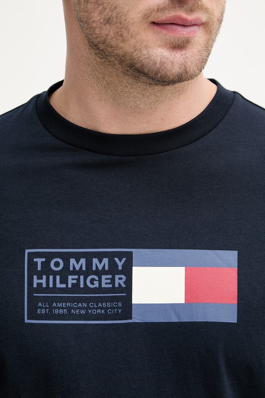 Tommy Hilfiger T-shirt ανδρικό βαμβακερό MW0MW42366 σκούρο μπλε