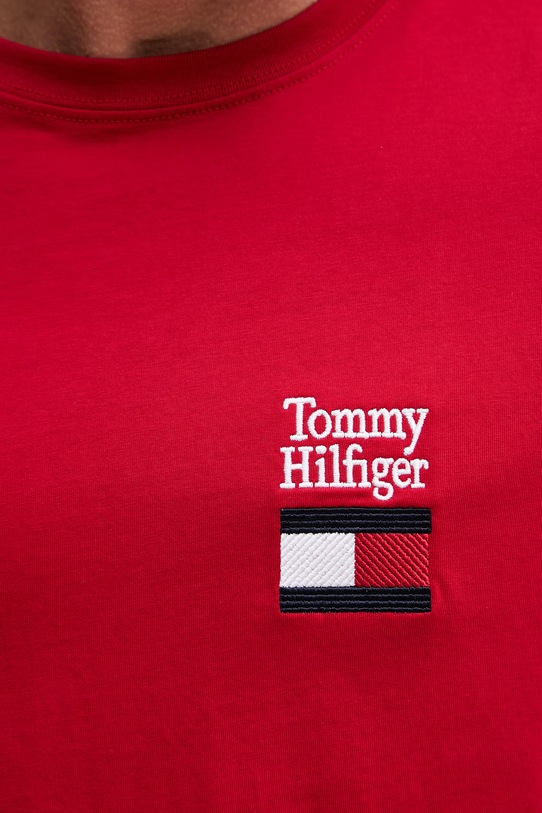 Tommy Hilfiger t-shirt basic męski bawełniany MW0MW42367 czerwony