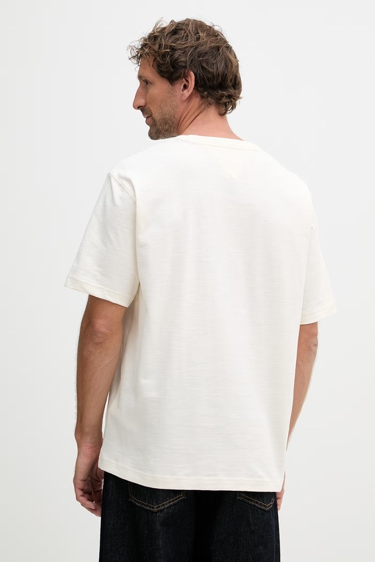 Odjeća Tommy Hilfiger majica za muškarce od pamuka MW0MW42377 bež