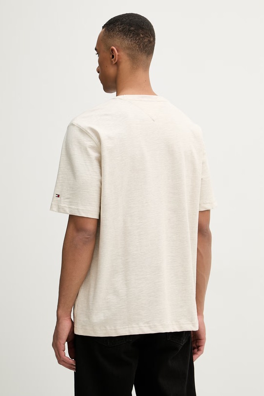 Odzież Tommy Hilfiger t-shirt męski bawełniany MW0MW42377 beżowy