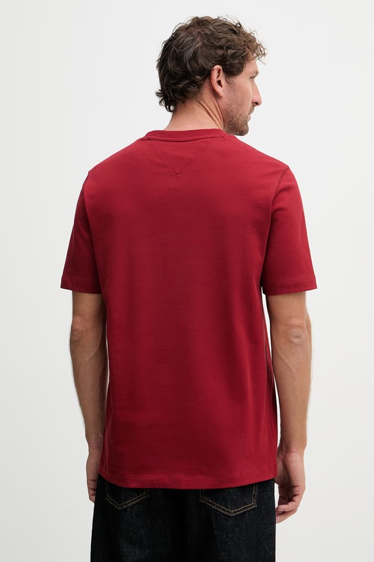 Odjeća Tommy Hilfiger majica za muškarce od pamuka MW0MW42387 bordo