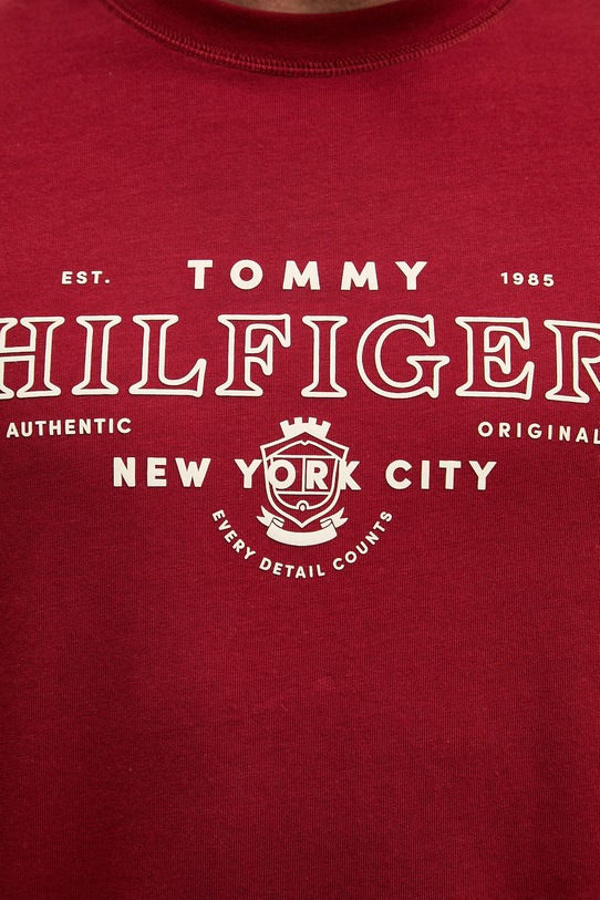 Tommy Hilfiger majica za muškarce od pamuka MW0MW42387 bordo