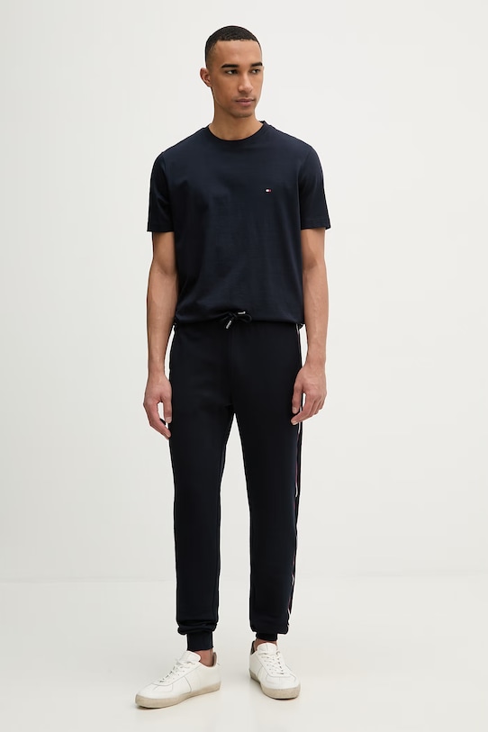 Tommy Hilfiger t-shirt basic męski bawełniany MW0MW42393 granatowy SS26