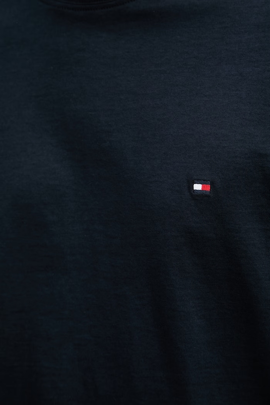 Tommy Hilfiger t-shirt basic męski bawełniany MW0MW42393 granatowy