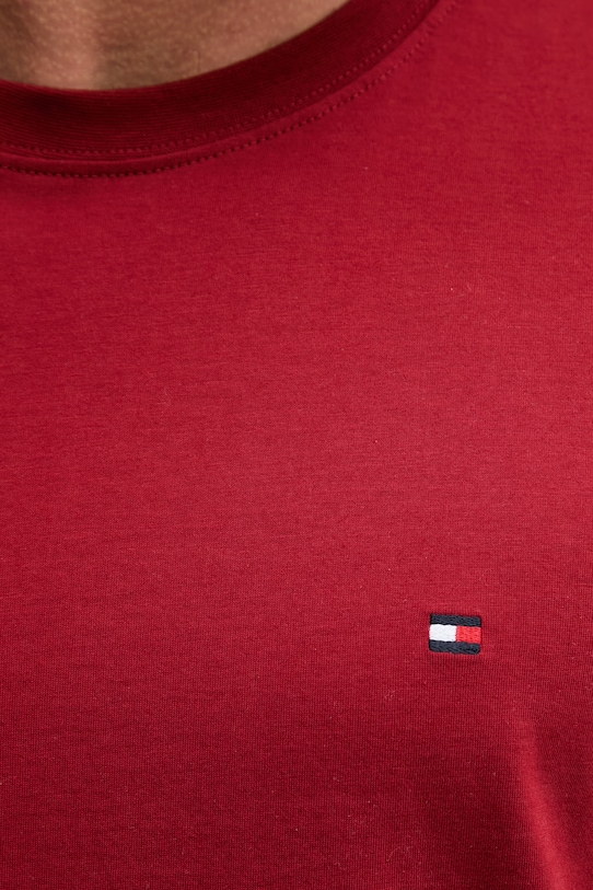 Tommy Hilfiger t-shirt basic męski bawełniany MW0MW42393 bordowy