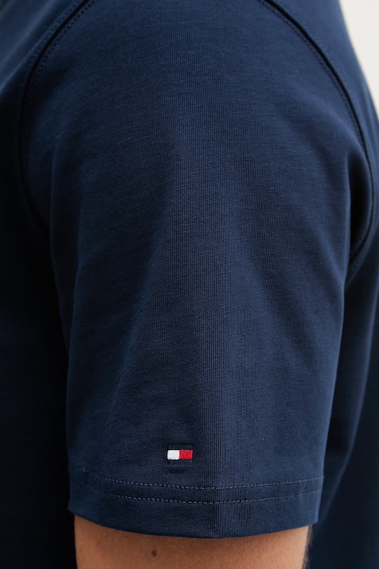 Tommy Hilfiger t-shirt basic męski bawełniany MW0MW42394 granatowy